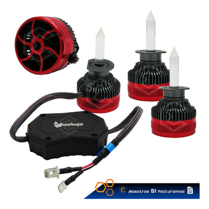 2 Focos Led H1 Cuarzo Ventilador Alta Baja 15,000lm 12-24v H1