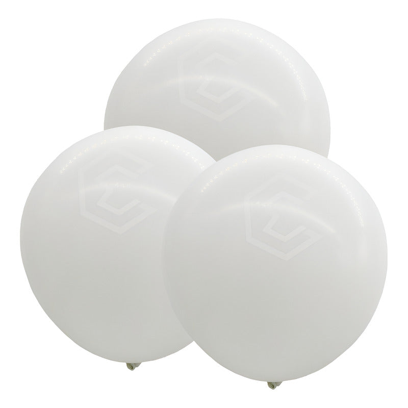 Bolsa 3 Globos Blanco Brillosos #36 Adorno Fiesta Boda Latex Blanco