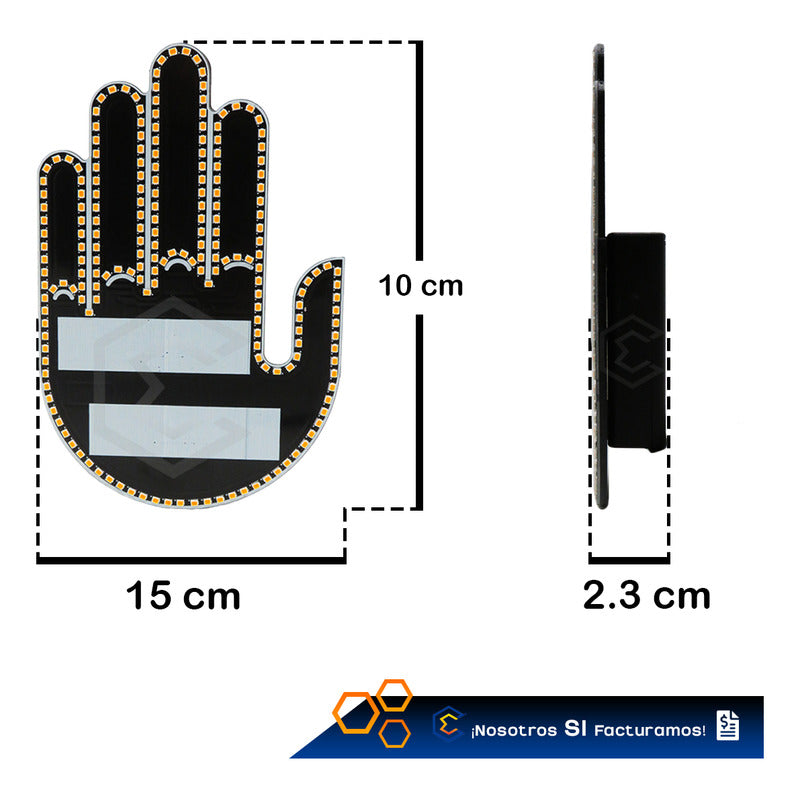 Señal De Mano Gesto Led Para Coche Con Control Remoto 12v Manita