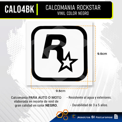 10 Calcomanía Rockstar Gta Sticker Vinil Auto Moto 9.5x9.5cm