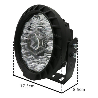 Faros Universales Redondo 10 Leds Hiper Lupa Fijo 7'' 12-24v