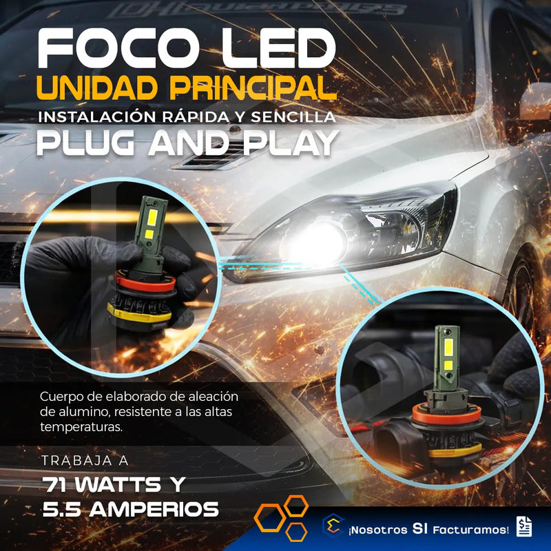 2 Focos Led Canbus Ventilador Alta O Baja 28,000lm 71w 9-36v H11
