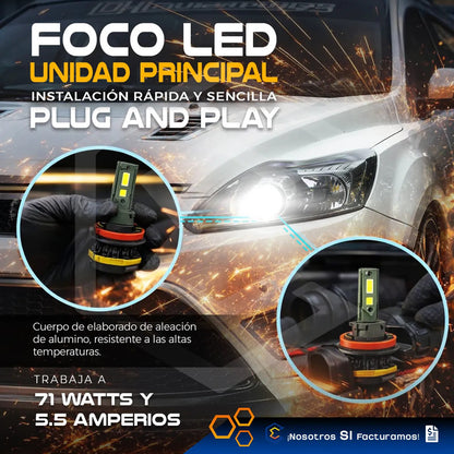 2 Focos Led Canbus Ventilador Alta O Baja 28,000lm 71w 9-36v H11