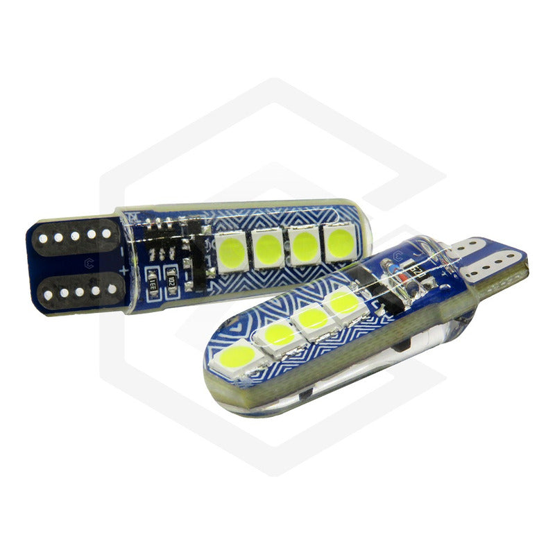 Par Focos De Pellizco T10 8 Led Codigo 3 Funciones 12v