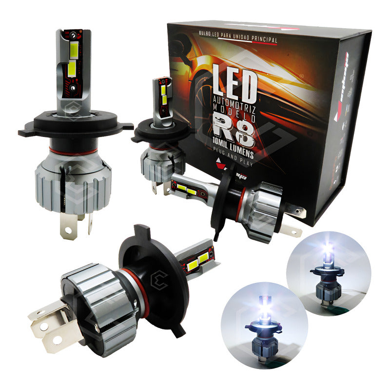 Kit Focos 24 Led H4 Alta Y Baja Plug And Play 10000lm 12-24v H4