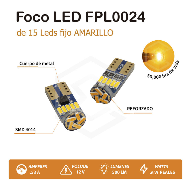 Par Focos De Pellizco 15 Led Canbus Alta Intensidad 12v