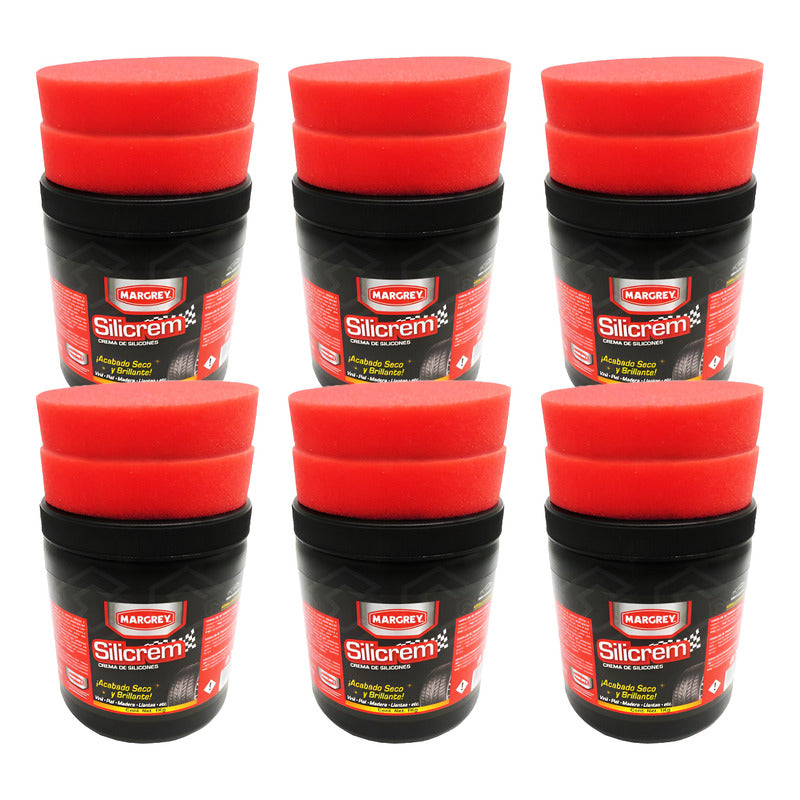 6 Silicrem 1lt Crema Silicones Tablero Llantas Abrillantador Blanco