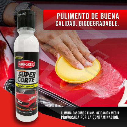 Pulimento Quita Rayones Auto - Super Corte Margrey 250ml Blanco