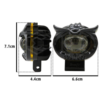 Par Faros 6 Leds 1 Lupa Bicolor Fijo Estrobo Cíclope 12-24v
