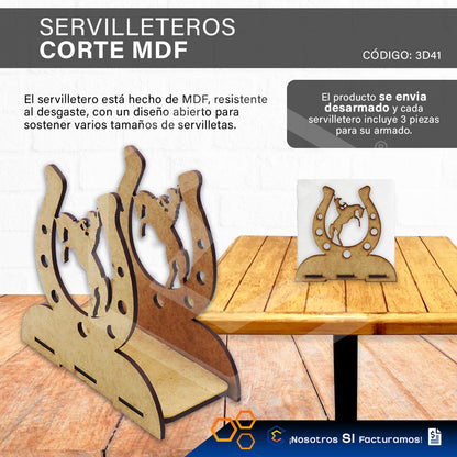 Kit 60 Servilletero Vaquero Sombrero Recuerdos 12cm Mdf 3mm