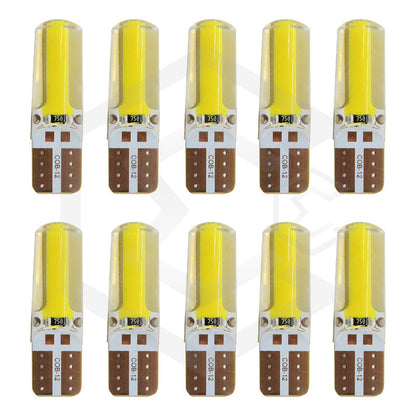 Kit 5 Pares Focos Led Cob Grande Pellizco T10 Silicon Auto
