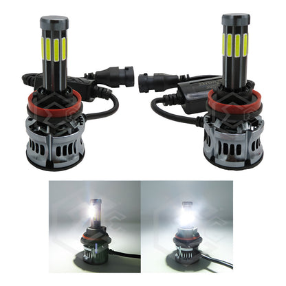 Kit Focos 9006 Led Cob 10 Caras Con Ventilador Luz Baja 360° 9006