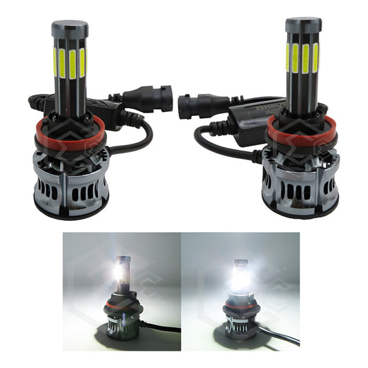 Kit Focos 9006 Led Cob 10 Caras Con Ventilador Luz Baja 360° 9006