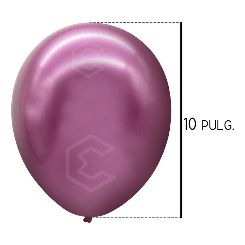 Bolsa 50 Globos Rosa Metálicos #10 Fiestas Y Bodas Latex