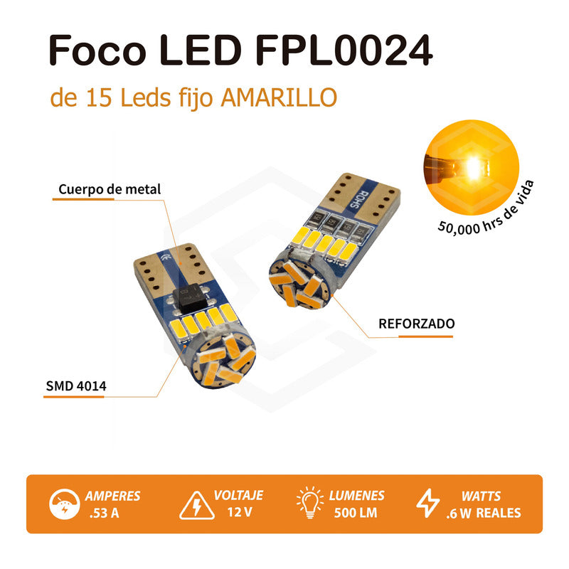 Foco Led T10 Pellizco Tablero 250lm Can-bus Auto - Moto 2pz