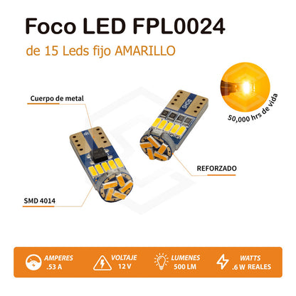 Foco Led T10 Pellizco Tablero 250lm Can-bus Auto - Moto 2pz