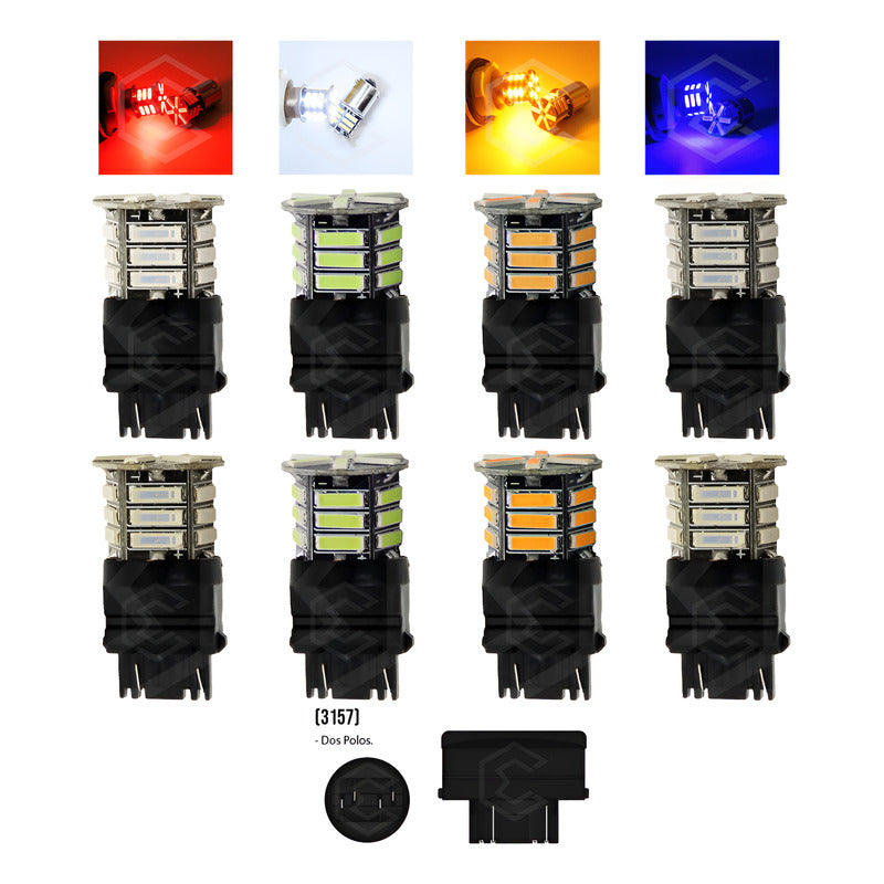 Par De Focos 3157 21 Leds Cuartos Stop Direccional Fijo 12v