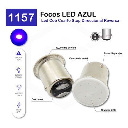 10 Focos 1156 1157 Led Cob Cuarto Stop Direccional Reversa