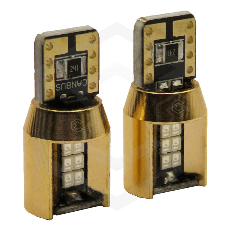 Par De Focos De Pellizco T10 18 Leds Canbus Aluminio 12v