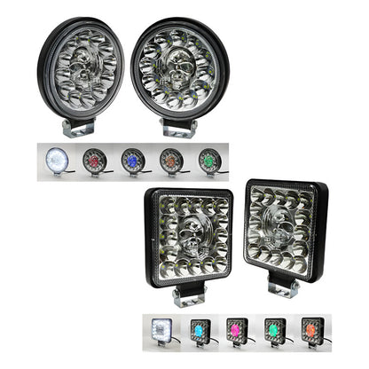 Par De Faros Calavera 26 Leds 4 Funciones Blanco-rgb 12-24v