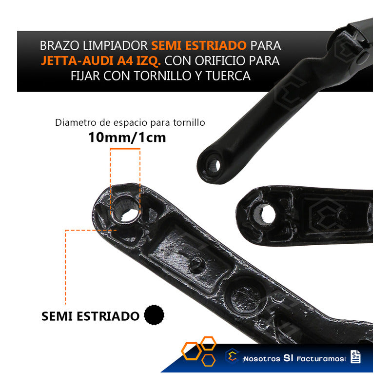 Brazo Limpiador Vw Golf - Audi -jetta A4 99-15 Izquierdo
