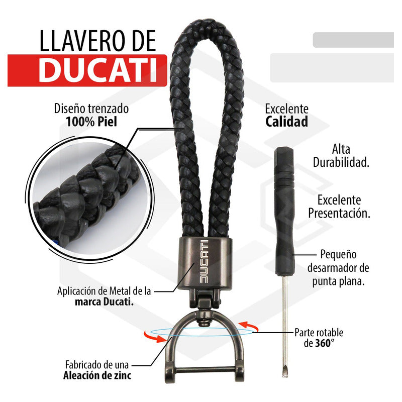Llavero Para Moto Ducati 100% Piel Monster Diavel Panigale