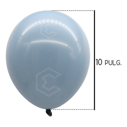 Bolsa 100 Globos Azul Cielo Brillosos #10 Fiesta Bodas Latex Azul Cielo