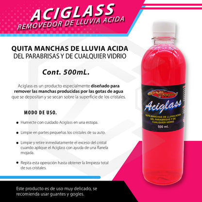 3 Limpiador Quita Manchas Lluvia Ácida Cristal Vidrios 500ml Agua