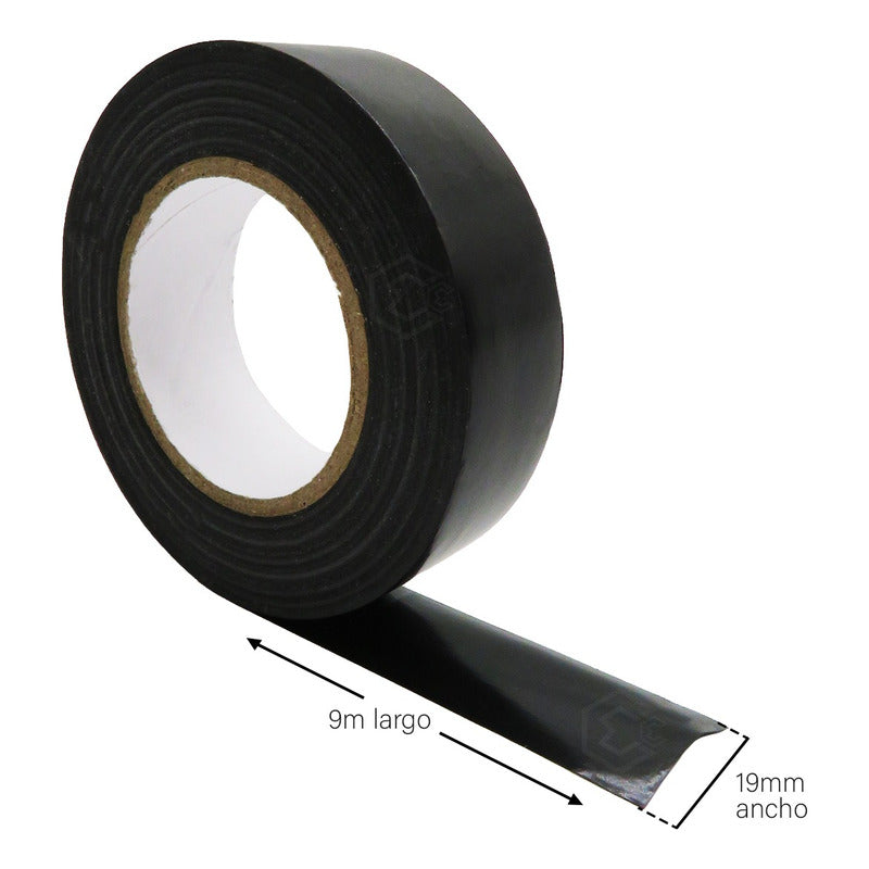10 Piezas Cinta De Aislar Automotriz Resistente Negra Paq Negro Lisa