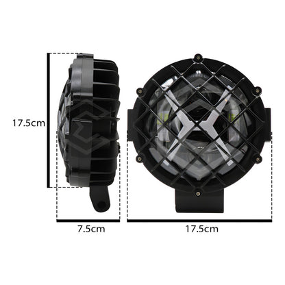 Par De Faros 7'' 30 Leds 4 Lupas Bicolor En X Rejilla 12-24v