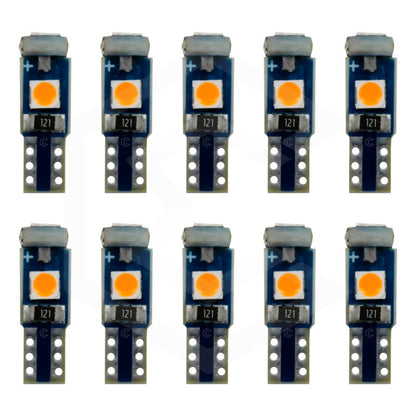 Kit 10 Focos 3 Leds Tablero Mandos T5 3030 3w 12v Colores