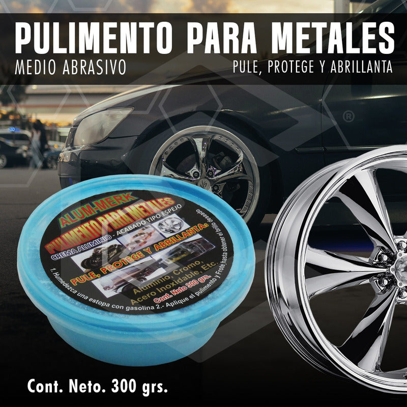 Pulimento Para Metales Aluminio Cromo Acero Acabado Espejo