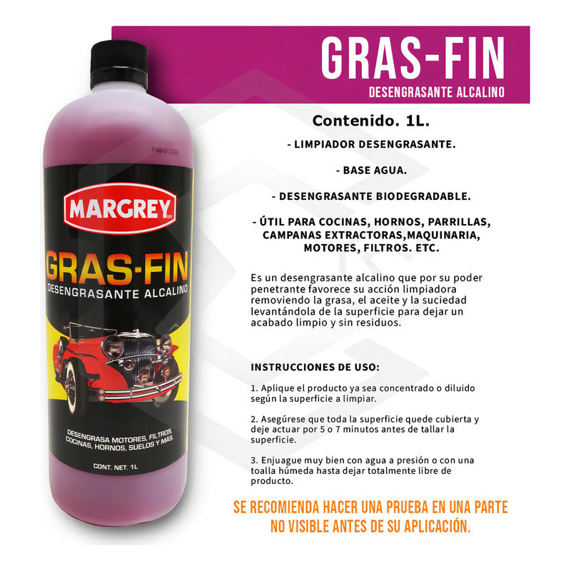 Desengrasante Multiusos Margrey Gras-fin 1l Para Motores Cocina Baños Liquido