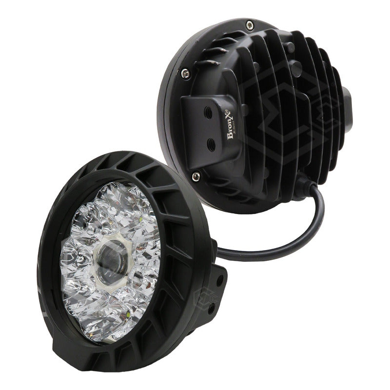 Par Faros Universales Redondo 5.5'' 10 Led Hiper Lupa 12-24v