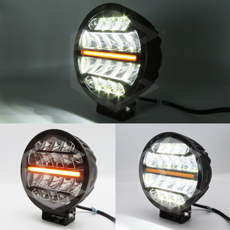Par Faros Redondo 18 Leds Bicolor Rzr Can Am Atv 73w 12-24v