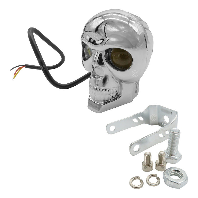 2 Faros Universal Calavera 12 Leds 3 Funciones Fijo 12-24v