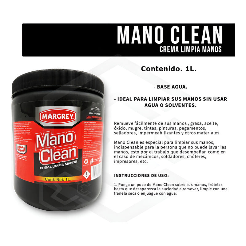 3 Mano Clean 1l Crema Quta Grasa Limpiadora De Manos Margrey