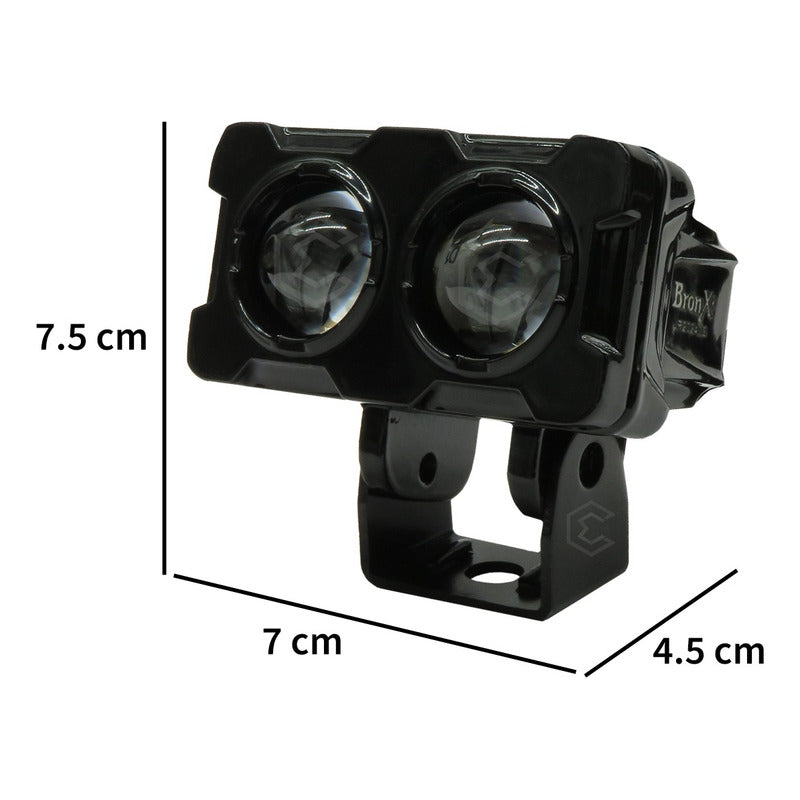 2 Faros Bicolor Moto 12 Hiperleds Lupa Fijo 24.500lm 12-24v