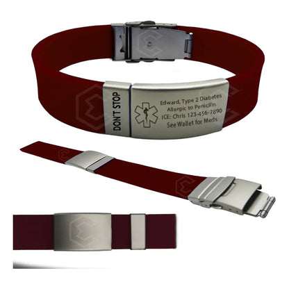 Pulsera Identificación Personalizada Emergencia Grabadoláser Cafe