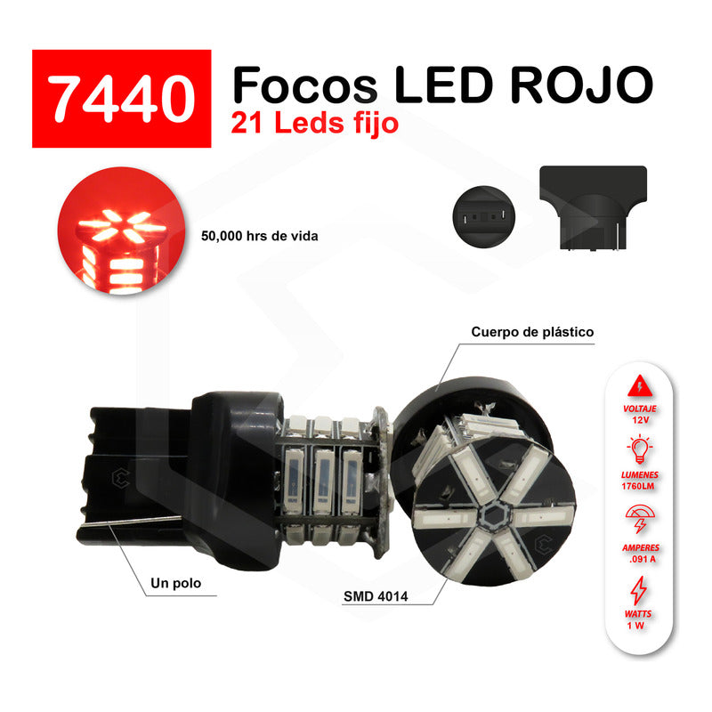 2 Focos 3157 1156 1157 7440 7443 1176 21 Leds Fijo Par Focos