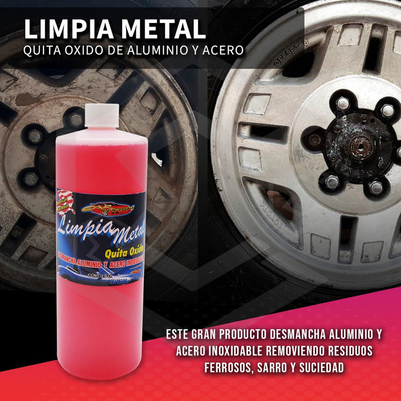 Limpiador Metal Aluminio Y Acero Inoxidable Remueve Oxido 1l Rosa