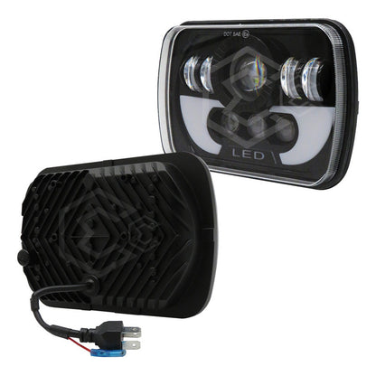 Par De Faros Unidad 5x7 Luz Cortesía Blanca 8 Lupas 12-24v
