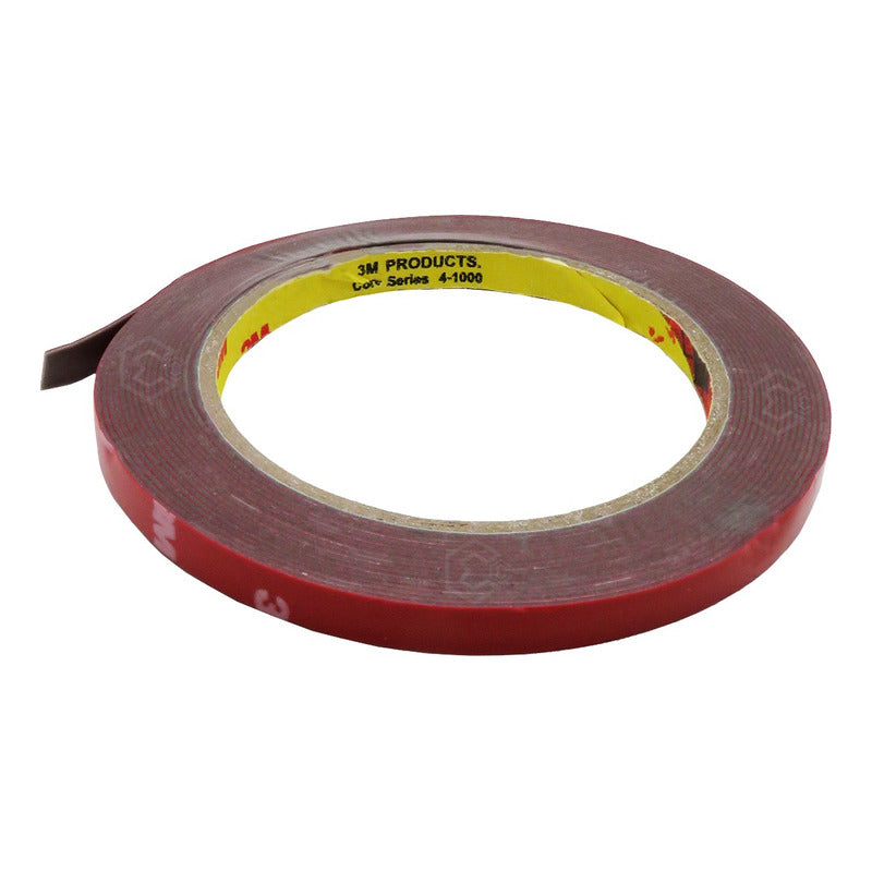 Rollo De Cinta Doble Cara Tipo 3m Pega Molduras 8mm X 5m Rojo Lisa