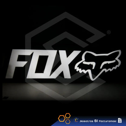 Lampara Led Letrero Fox Escritorio Decoración 28cm 3d Petg Negro