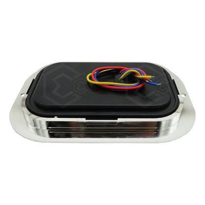 17 Plafón Calavera Rectangular 24 Led Bicel Cromado 12-24v