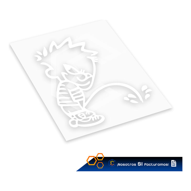 2 Calcomanía Niño Orinando Sticker Vinil Auto Moto 15cmx14cm