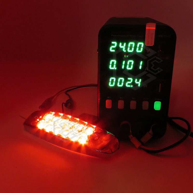 2 Plafón Lateral 12 Leds Tipo Peterbilt Fijo Estrobo Cromado