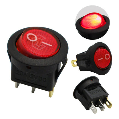 Switch Interruptor De Tecla Redondo 1 Paso Con Luz 100 Pieza