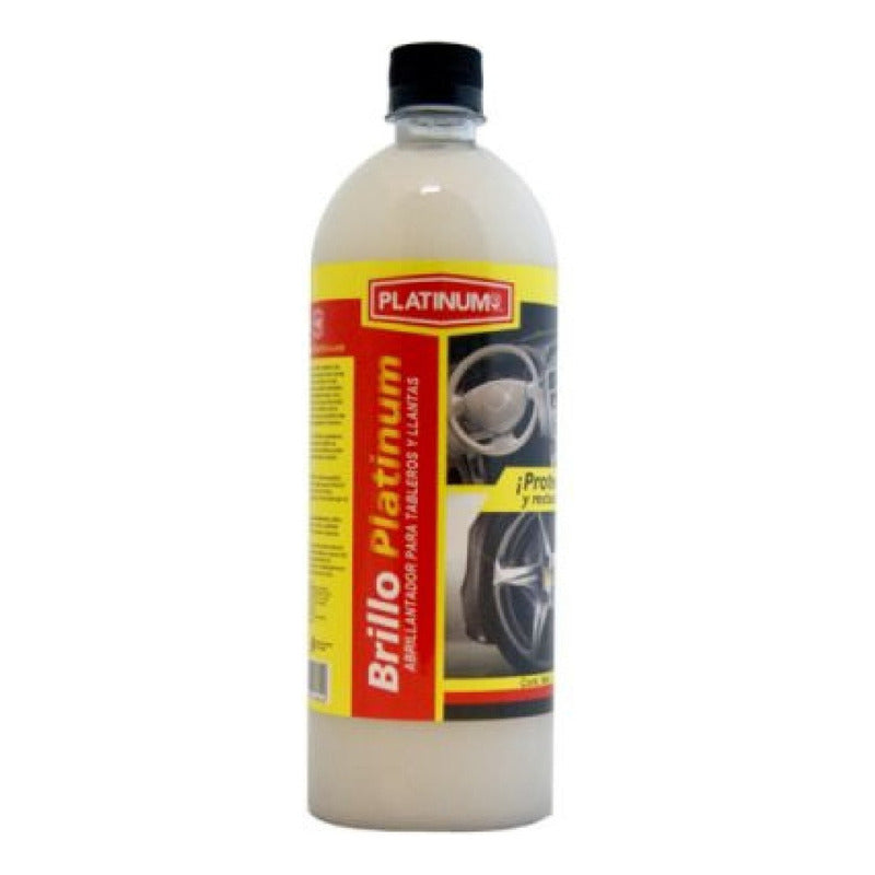Abrillantador Tableros Y Llantas Margrey Brillo Platinum 1 Litro Líquido Blanco