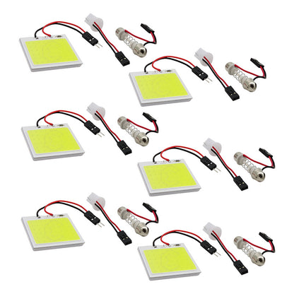 6 Placa Luz Interior Para Coche 24 48 Leds Cob 2 Adaptadores